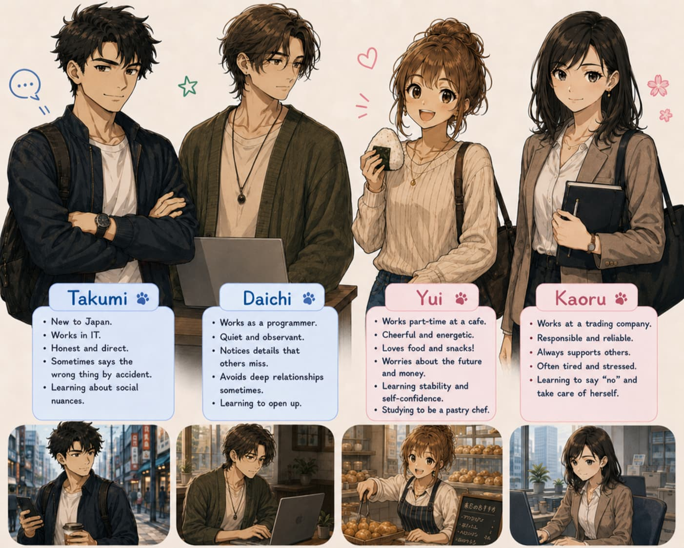 Everyday Together character introductions